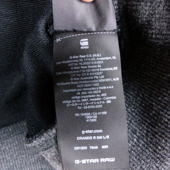 G-Star Raw Orando Sweatshirt Mens S Charcoal Knit Crew Zip LS Back Graphic Logo - Picture 13 of 14